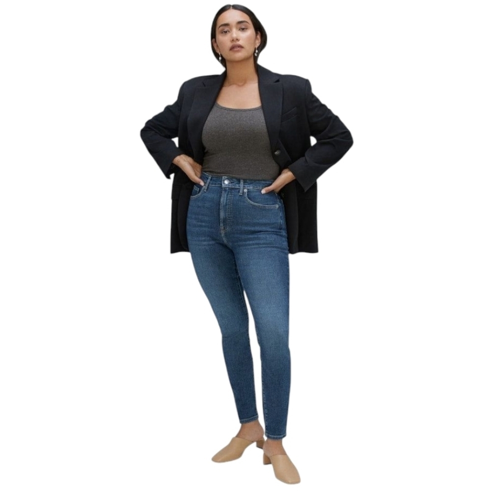 𝅺Everlane Authentic Stretch Mid-Rise Skinny Jean Classic Denim Womens 26 Staple